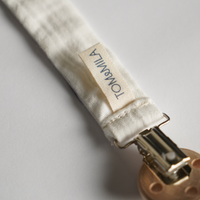 Attache Tétine Capricorne en tissu, double gaze de coton.