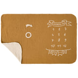 Couverture " étapes" de bébé (110 x 75 cm)- Havane/ biscuit