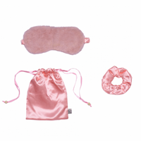 MASQUE DE SOMMEIL ET CHOUCHOU EN SATIN - ROSE