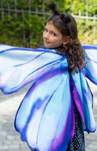 Ailes de papillon bleues en tissu