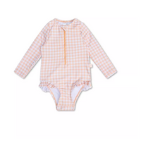 Maillot de bain UV - Vichy orange