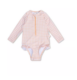 Maillot de bain UV - Vichy orange