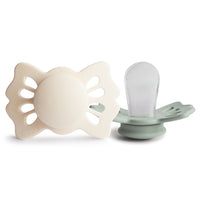 FRIGG- Lot de 2 sucettes Lucky silicone- T1- Cream/ Sage