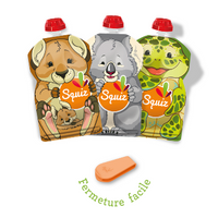 Lot de 5 gourdes alimentaires Squiz réutilisables