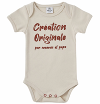 Body à message (manches courtes)- création originale pour maman et papa