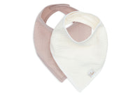 Bavoir Bandana Gaze de Coton - Wild Rose/Oatmeal - 2 Unités