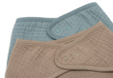 Bavoir Bandana Gaze de Coton - Sea Green/Biscuit - 2 Unités