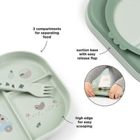 Foodie coffret repas ventouse Tiny farm Vert