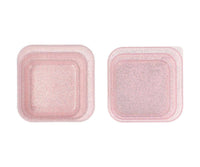 3 Boîtes Déjeuner Glitter Rose
