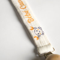 Attache Tétine Gémeaux en tissu, double gaze de coton.