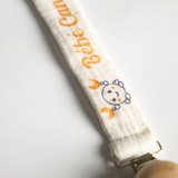 Attache Tétine Gémeaux en tissu, double gaze de coton.