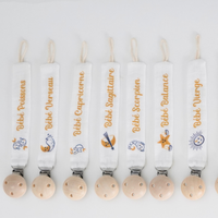 Attache Tétine Poissons en tissu, double gaze de coton.