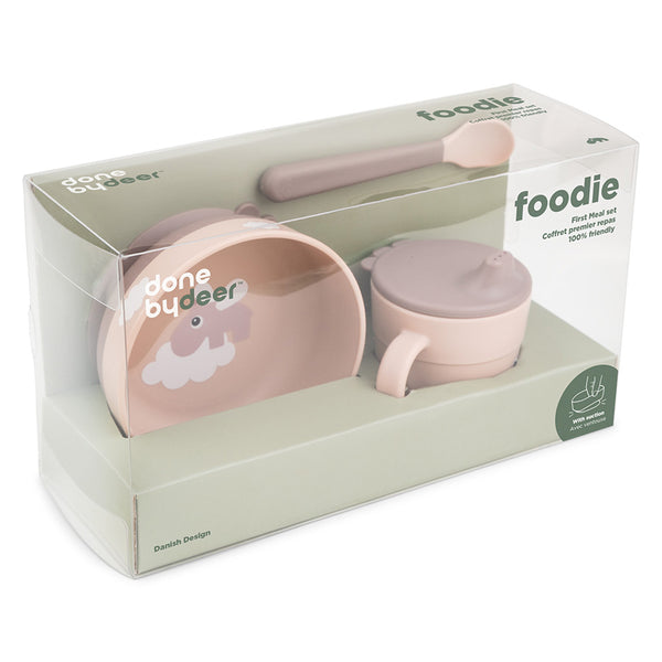 Coffret Premier Repas 3 Pièces Foodie - Happy Clouds Rose