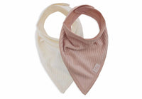 Bavoir Bandana Velvet Rib - Wild Rose/Ivory - 2 Unités