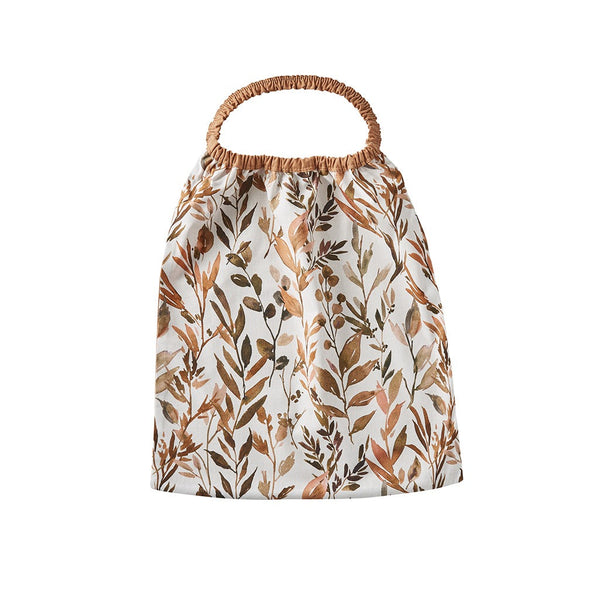 Bavoir élastiqué - Imprimé feuillages/ cassonade