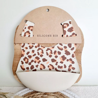 Bavoir silicone beige- léopard