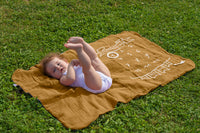 Couverture " étapes" de bébé (110 x 75 cm)- Havane/ biscuit