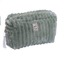 LOUISE : GRANDE TROUSSE DE TOILETTE MINKY MATELASSÉ - SAUGE
