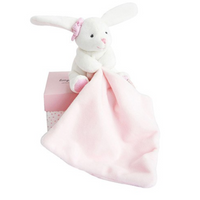 Lapin boite fleur - rose