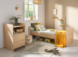 Lit combiné 120x60 évolutif en 90x190 avec porte décor chêne doré - AZUR
