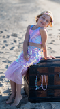 Ensemble queue de sirène "Bling Bling" rose avec accessoire cheveux, taille 4-6 ans