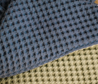 Cape de bain bébé en nid d'abeille- Bleu marine / Kaki