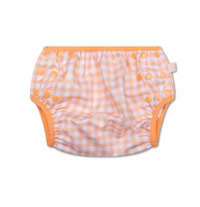 Couche de bain lavable - 0 à 3 ans - Vichy orange