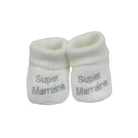 Chaussons super parrain/ super marraine- Divers coloris