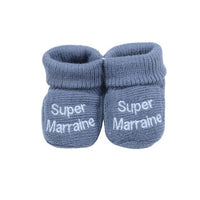 Chaussons super parrain/ super marraine- Divers coloris