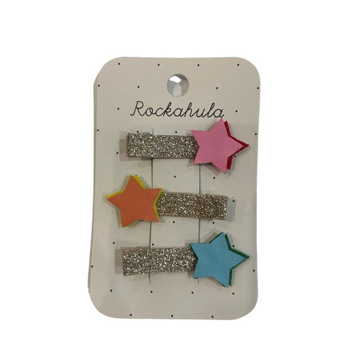 Clips Barres Scintillantes étoiles similicuir ou pâle