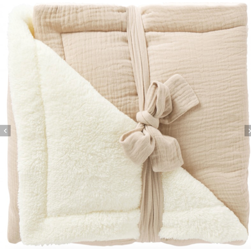 Couverture bébé- Gaze de coton/ Doudou- Biscuit