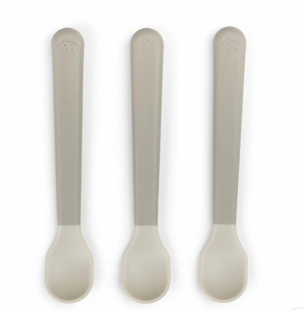 Foodie easy-grip baby spoon 3-pack - sand