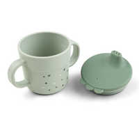 Foodie spout cup - happy dots - green