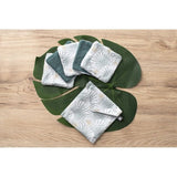 Lot 5 Lingettes lavables + pochette- Palmiers Vert