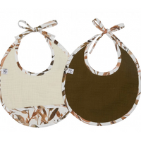 Lot de 2 bavoirs naissance - Caramel forest