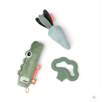 Set 3 pièces- tiny activity toy - croco - green