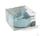 Silicone Stick&Stay bowl & baby spoon - Wally - Blue