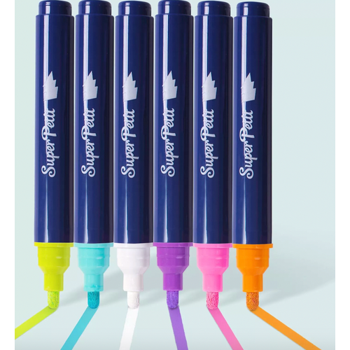 6 feutres pour vitres et miroir