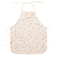Tablier de cuisine nœud papillon en tissu imperméable terrazzo- 3/5 ans