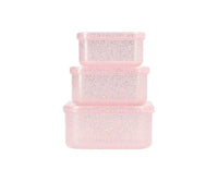 3 Boîtes Déjeuner Glitter Rose