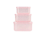 3 Boîtes Déjeuner Glitter Rose